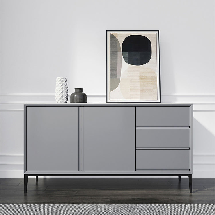 Modern Buffet Sideboard with Drawers Stone and Wood Buffet Server