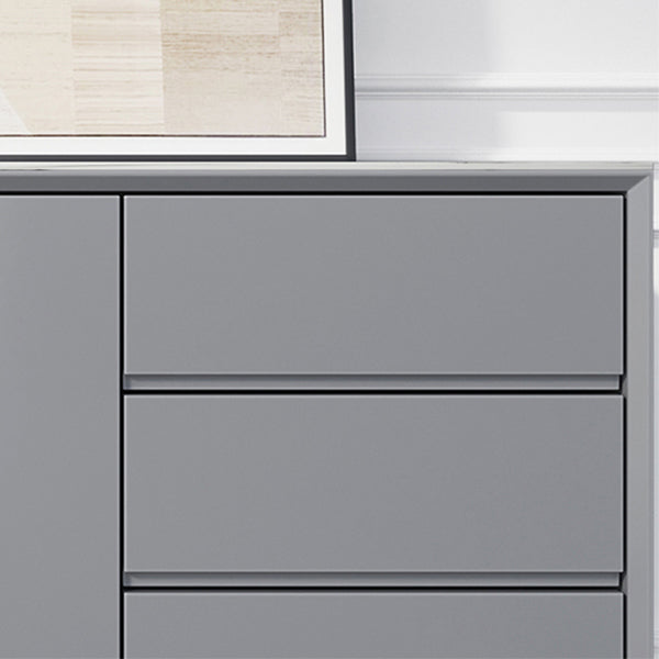 Modern Buffet Sideboard with Drawers Stone and Wood Buffet Server