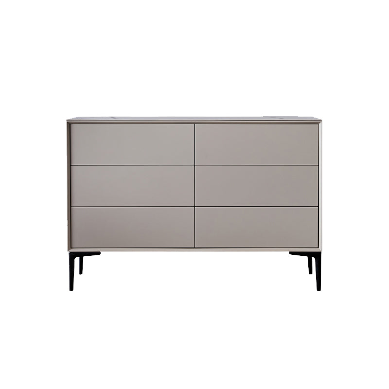 Contemporary Buffet Server with Drawers Stone and Wood Dining Server