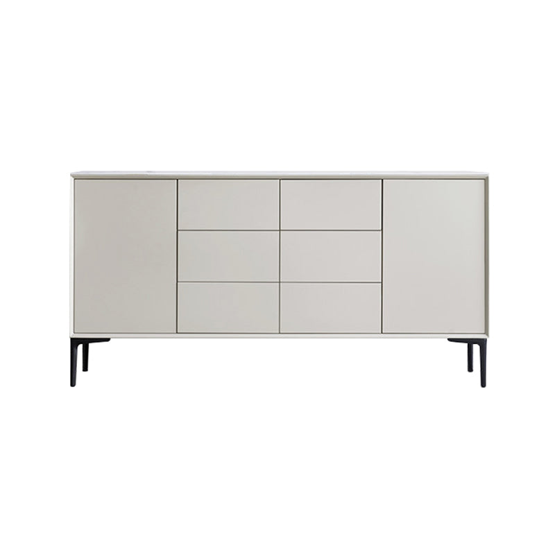 Contemporary Buffet Server with Drawers Stone and Wood Dining Server