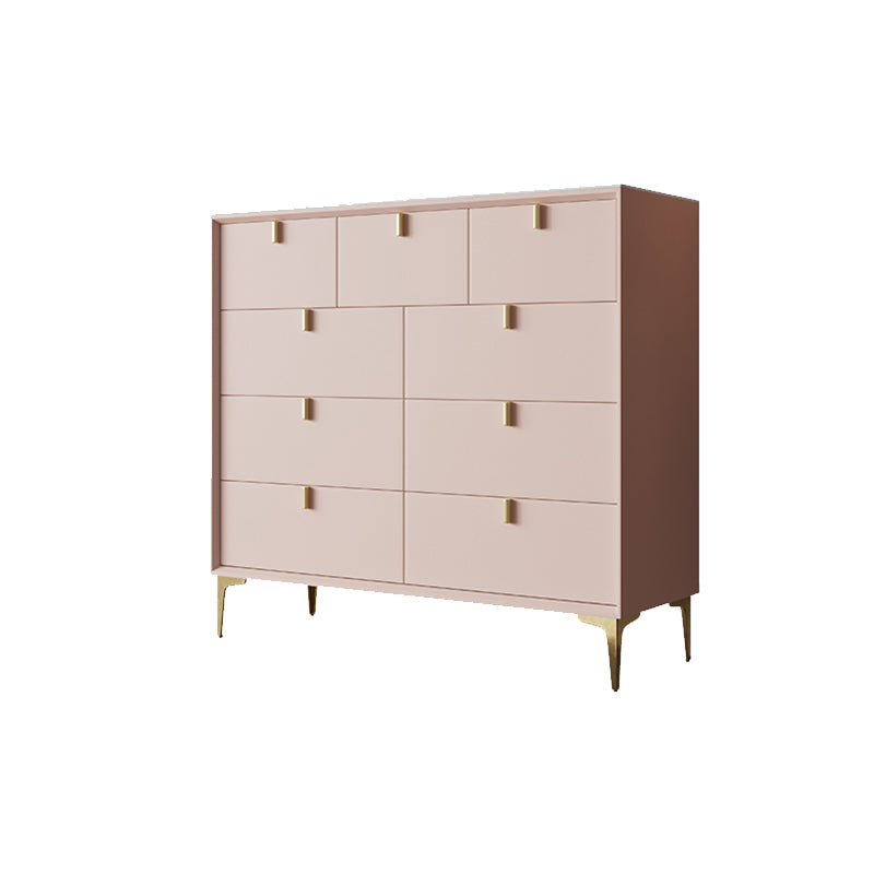 Pink Solid Wood Sideboard Table Modern Dining Server with Drawers