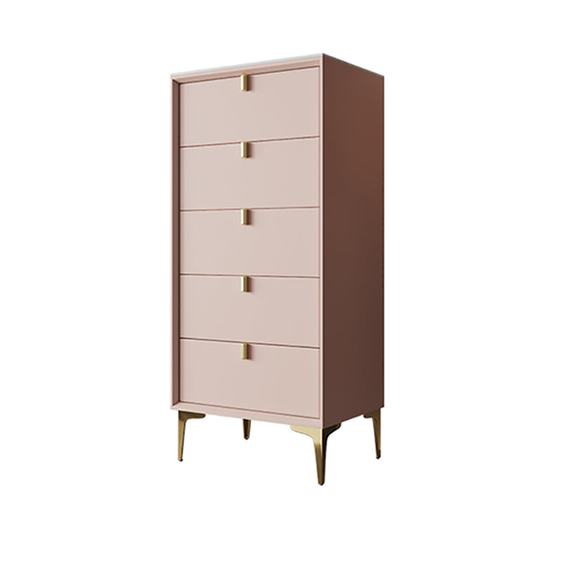 Pink Solid Wood Sideboard Table Modern Dining Server with Drawers