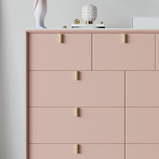 Pink Solid Wood Sideboard Table Modern Dining Server with Drawers