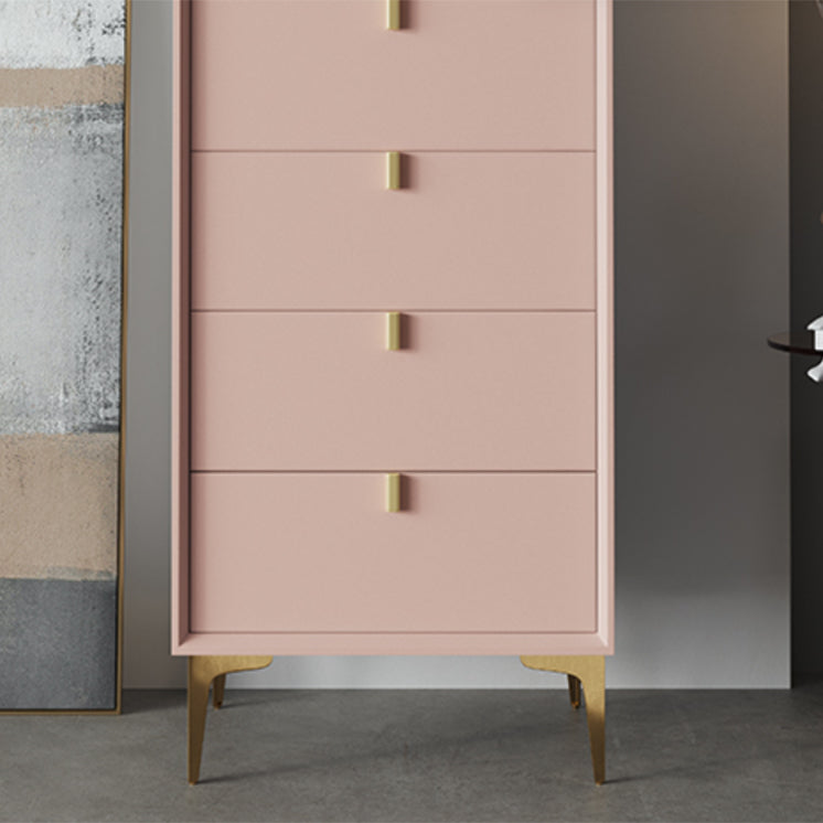 Pink Solid Wood Sideboard Table Modern Dining Server with Drawers