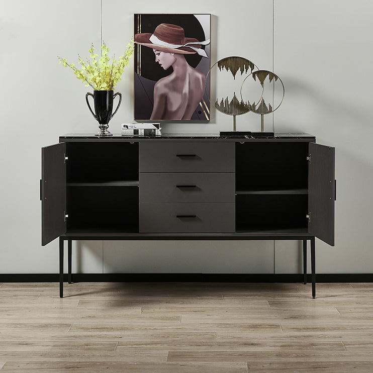 Modern Gray Buffet Sideboard Wood Buffet Server for Dining Room