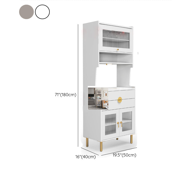 Glam Sideboard Cabinet with Drawers Stone and Wood Dining Server