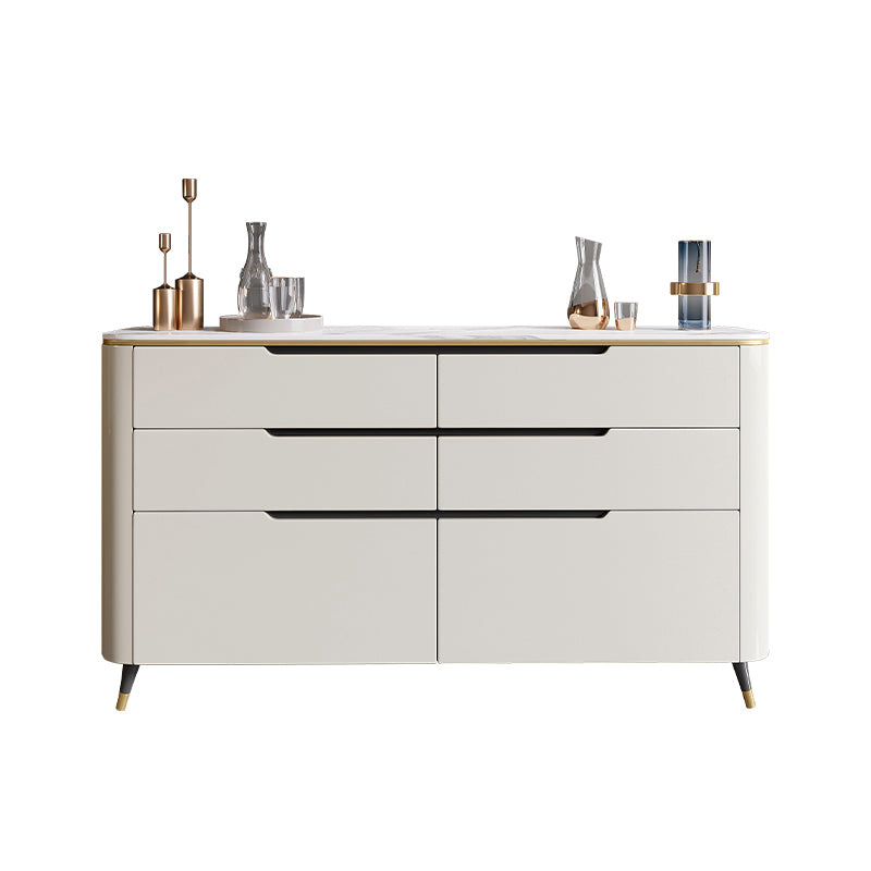 Glam Sideboard Table with Drawers Stone and Wood Dining Server for Kitchen