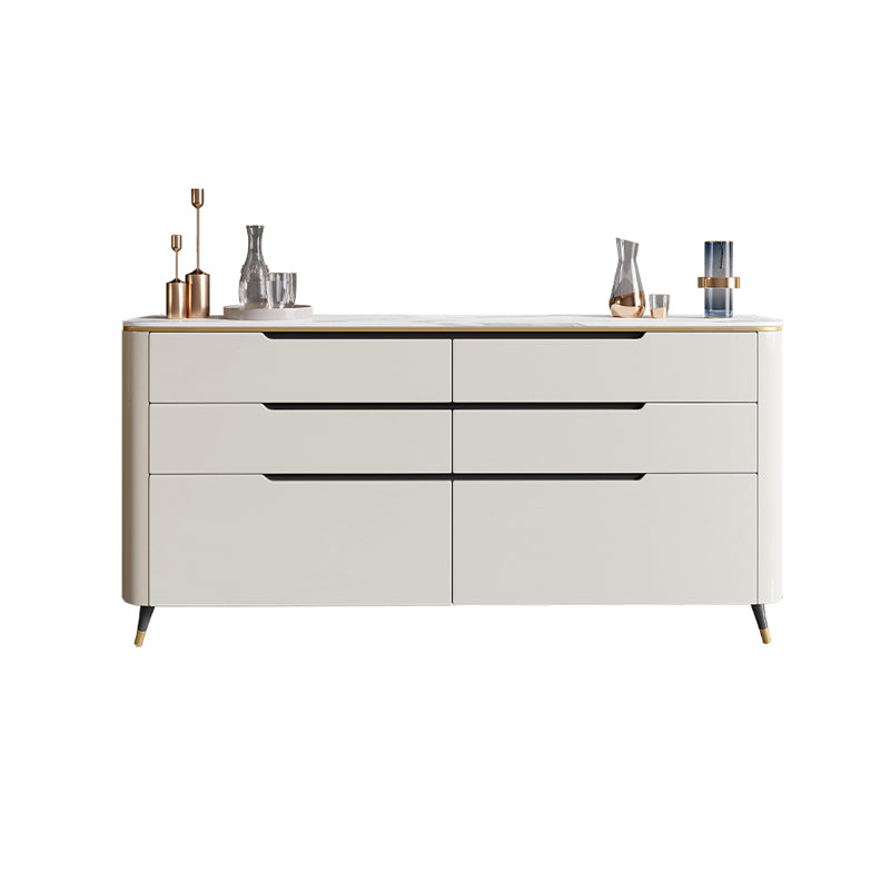 Glam Sideboard Table with Drawers Stone and Wood Dining Server for Kitchen