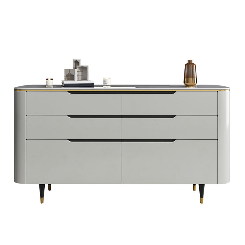 Glam Sideboard Table with Drawers Stone and Wood Dining Server for Kitchen