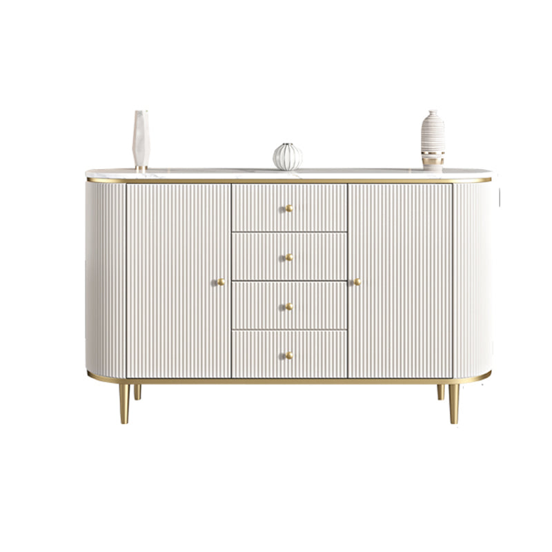 White Sideboard Cabinet with Drawers Stone and Wood Sideboard Table