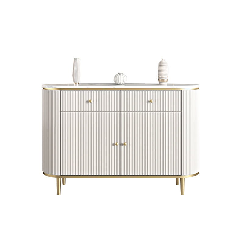 White Sideboard Cabinet with Drawers Stone and Wood Sideboard Table