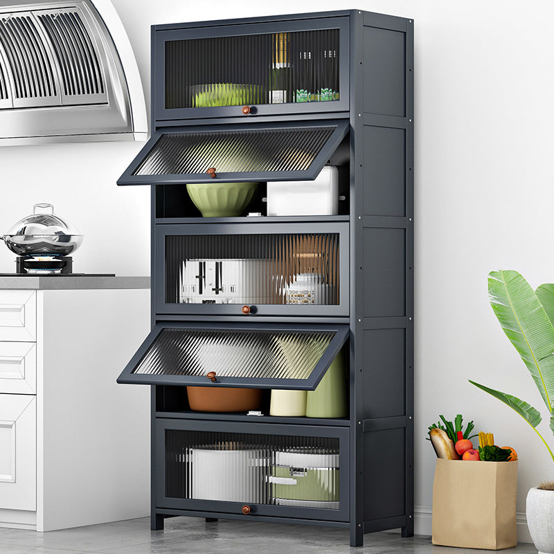 Gray Bamboo Kitchen Server Modern Dining Server for Living Room