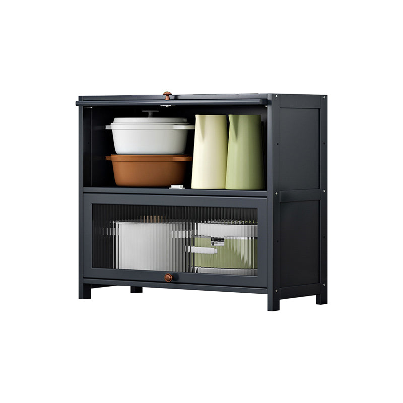 Gray Bamboo Kitchen Server Modern Dining Server for Living Room