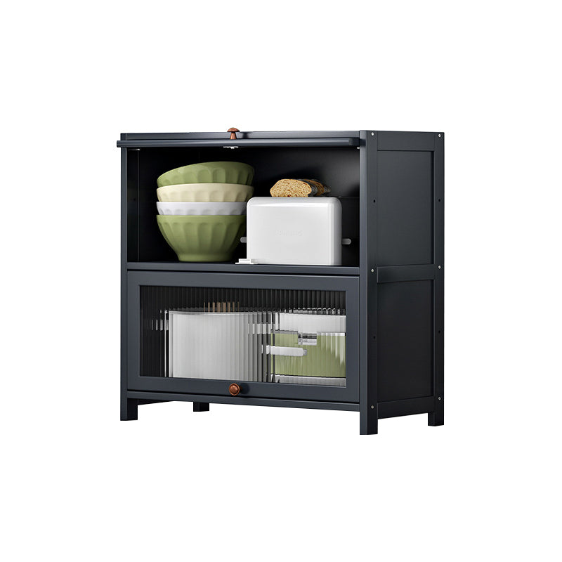 Gray Bamboo Kitchen Server Modern Dining Server for Living Room