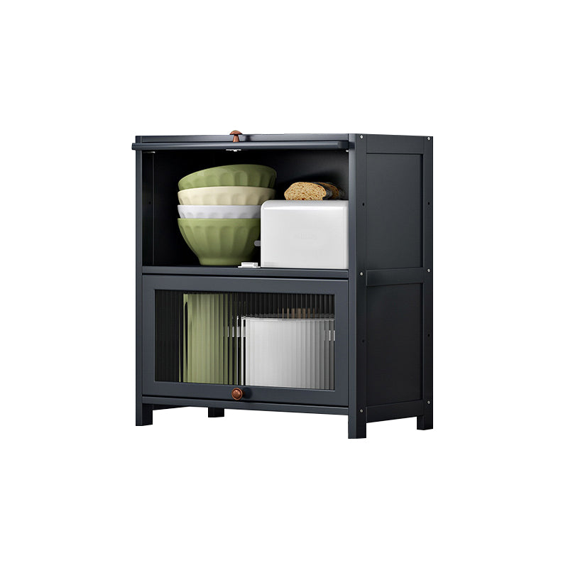 Gray Bamboo Kitchen Server Modern Dining Server for Living Room