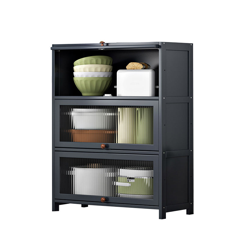 Gray Bamboo Kitchen Server Modern Dining Server for Living Room