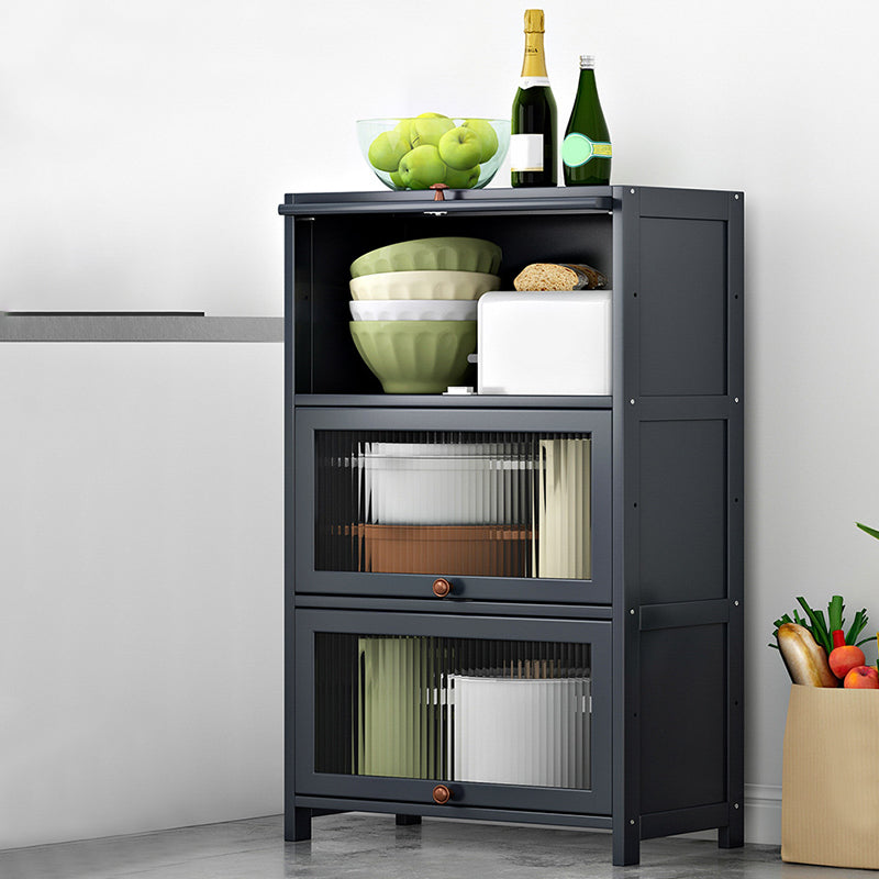 Gray Bamboo Kitchen Server Modern Dining Server for Living Room