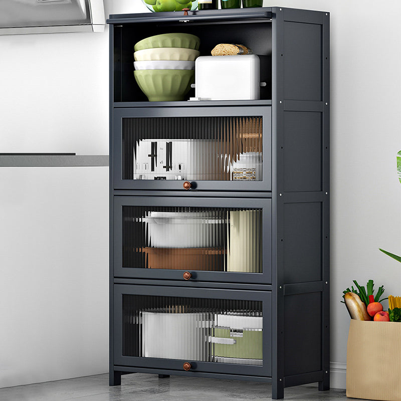 Gray Bamboo Kitchen Server Modern Dining Server for Living Room