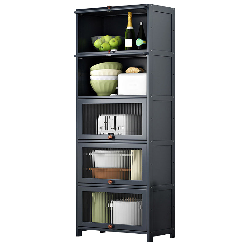 Gray Bamboo Kitchen Server Modern Dining Server for Living Room