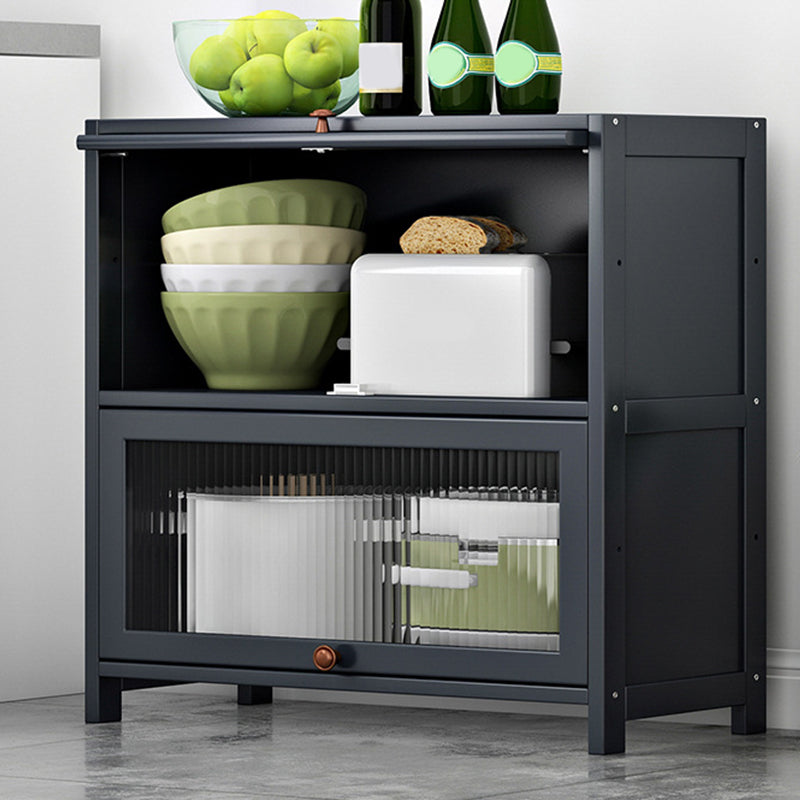 Gray Bamboo Kitchen Server Modern Dining Server for Living Room