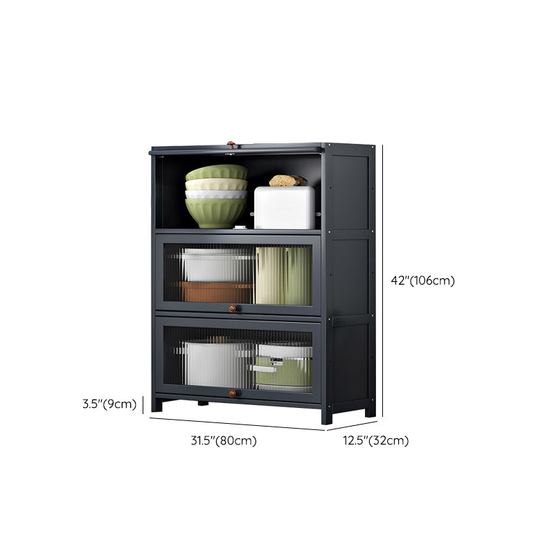 Gray Bamboo Kitchen Server Modern Dining Server for Living Room