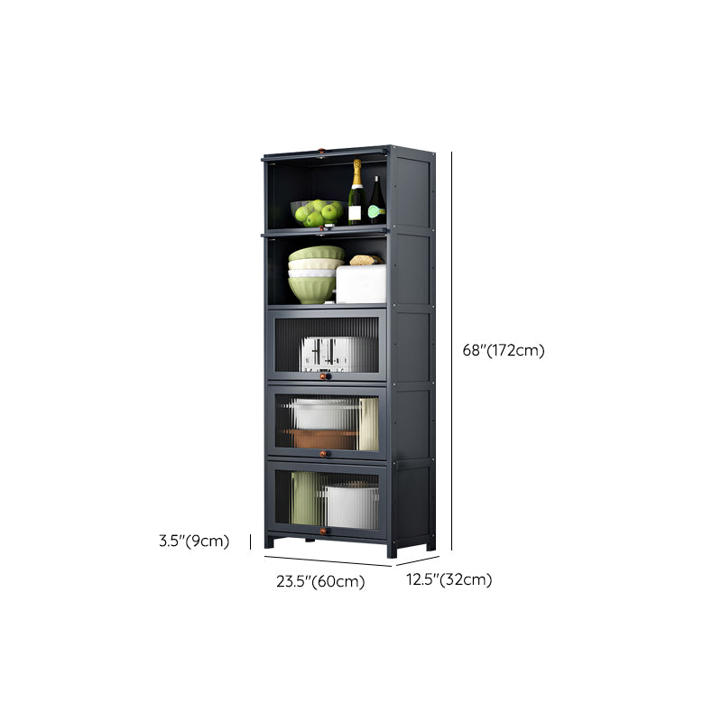 Gray Bamboo Kitchen Server Modern Dining Server for Living Room