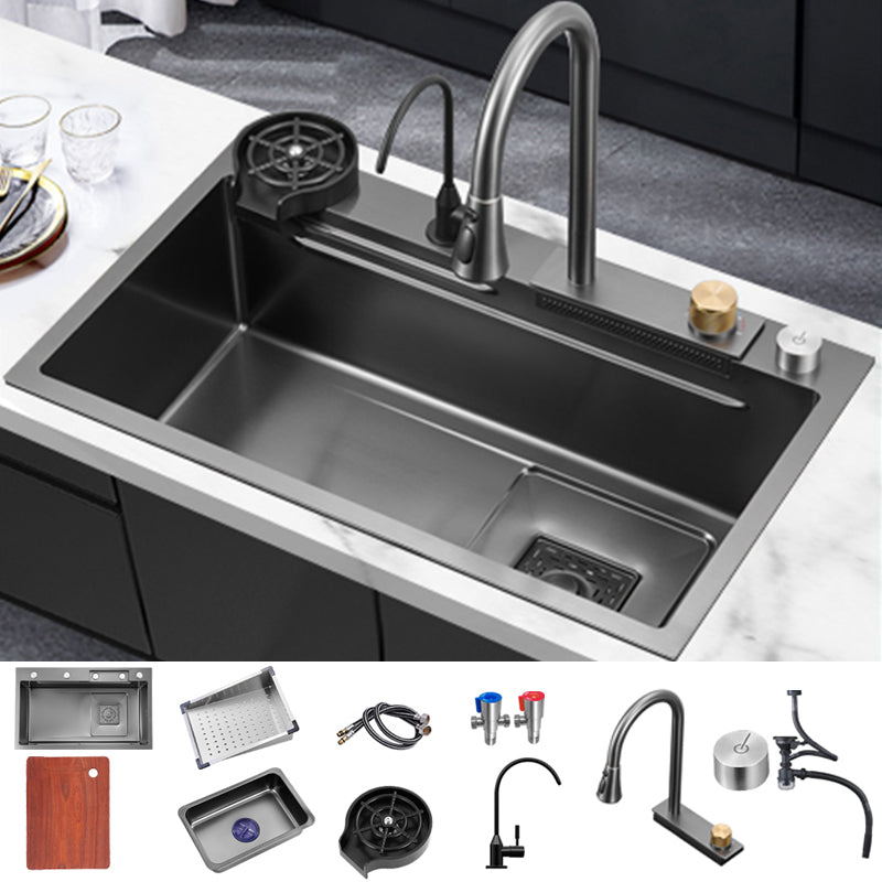 Stainless Steel Kitchen Sink Modern Style Rectangle Shape Kitchen Sink