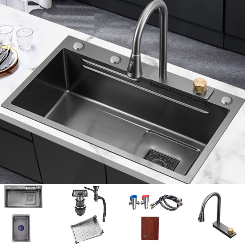 Stainless Steel Kitchen Sink Modern Style Rectangle Shape Kitchen Sink