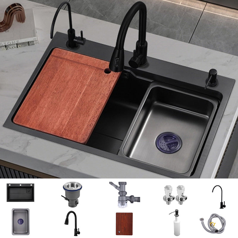 Stainless Steel Kitchen Sink Modern Style Rectangle Shape Kitchen Sink