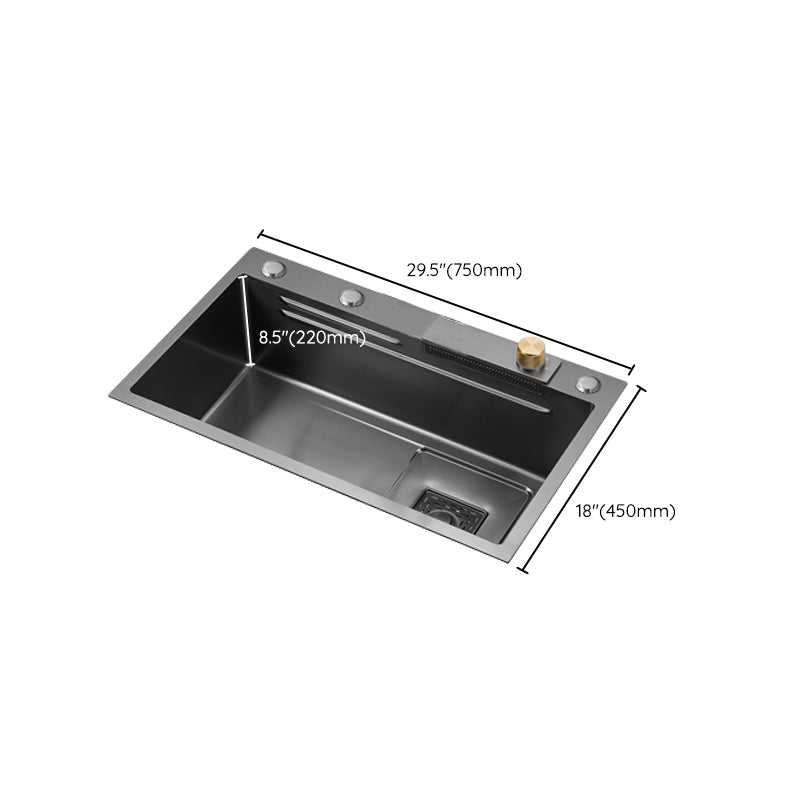 Stainless Steel Kitchen Sink Modern Style Rectangle Shape Kitchen Sink