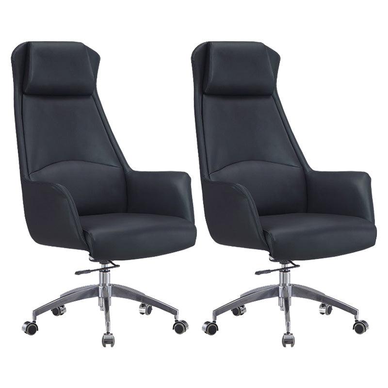 Modern Leather Managers Chair Adjustable Lumbar Support Executive Chair for Office