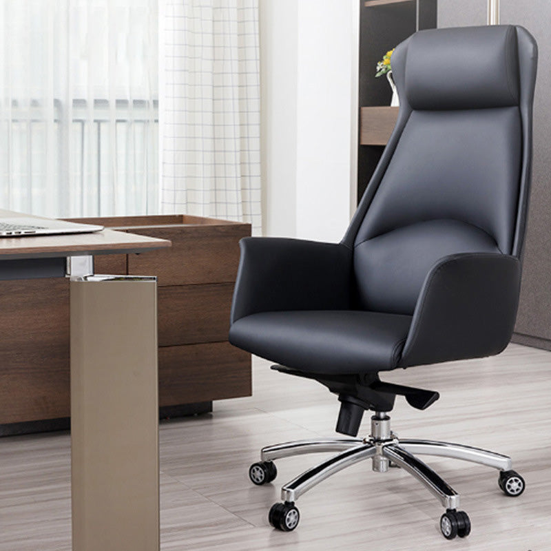 Modern Leather Managers Chair Adjustable Lumbar Support Executive Chair for Office