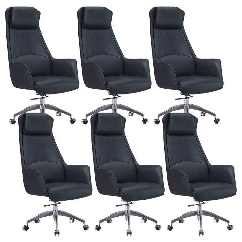 Modern Leather Managers Chair Adjustable Lumbar Support Executive Chair for Office