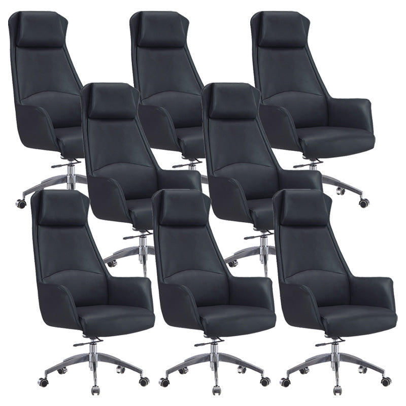 Modern Leather Managers Chair Adjustable Lumbar Support Executive Chair for Office