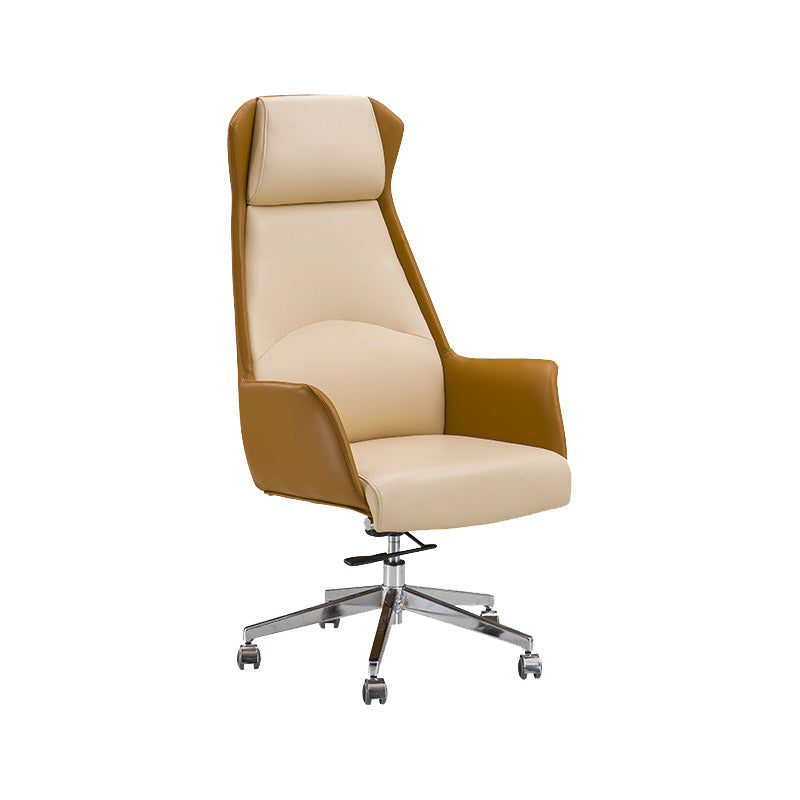 Modern Leather Managers Chair Adjustable Lumbar Support Executive Chair for Office