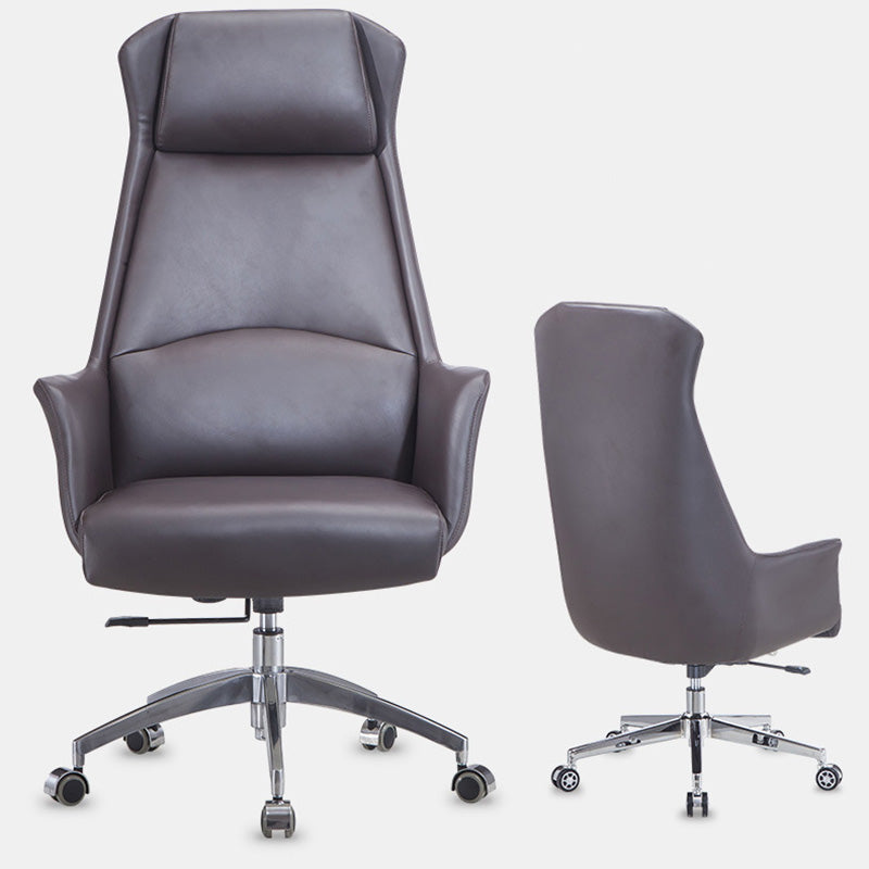 Modern Leather Managers Chair Adjustable Lumbar Support Executive Chair for Office