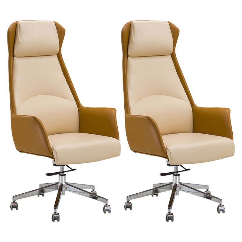 Modern Leather Managers Chair Adjustable Lumbar Support Executive Chair for Office