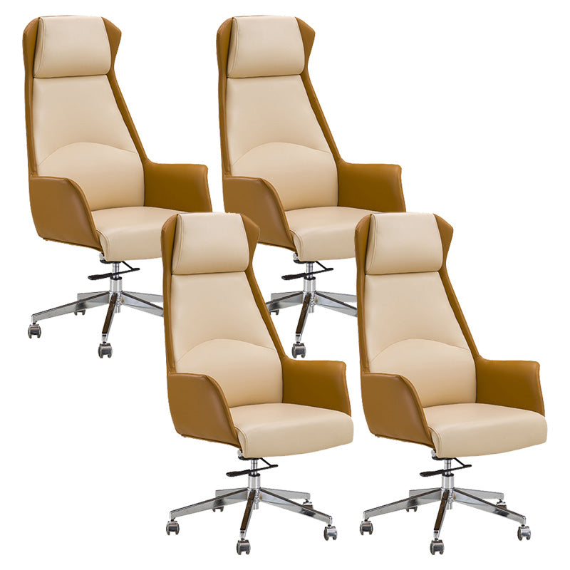 Modern Leather Managers Chair Adjustable Lumbar Support Executive Chair for Office