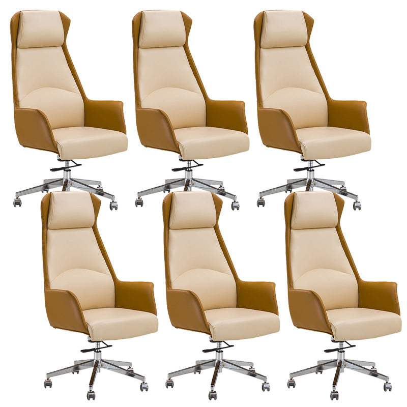 Modern Leather Managers Chair Adjustable Lumbar Support Executive Chair for Office