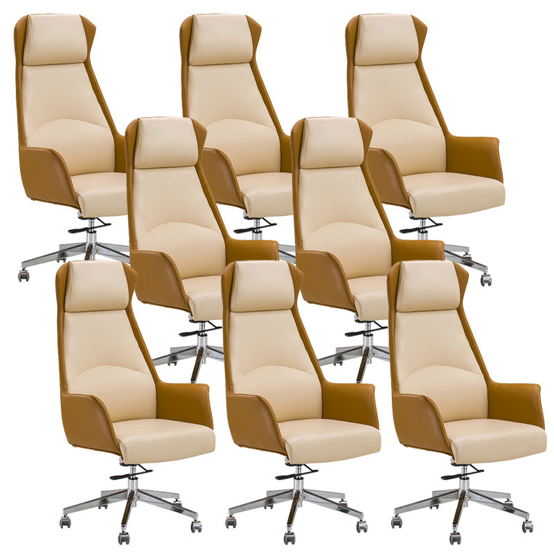 Modern Leather Managers Chair Adjustable Lumbar Support Executive Chair for Office