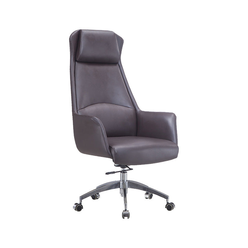 Modern Leather Managers Chair Adjustable Lumbar Support Executive Chair for Office