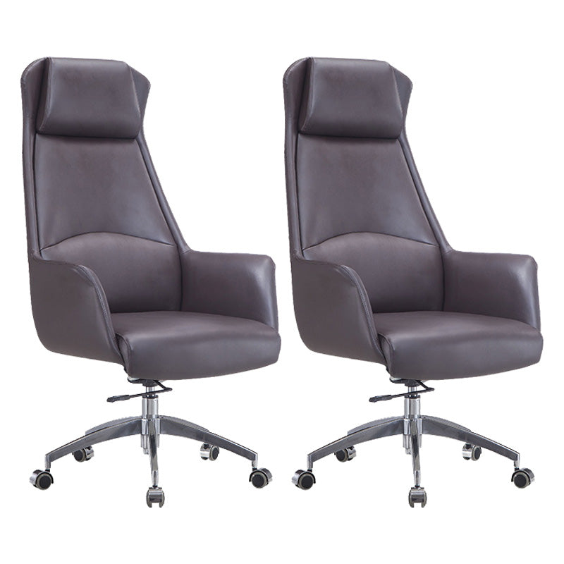 Modern Leather Managers Chair Adjustable Lumbar Support Executive Chair for Office