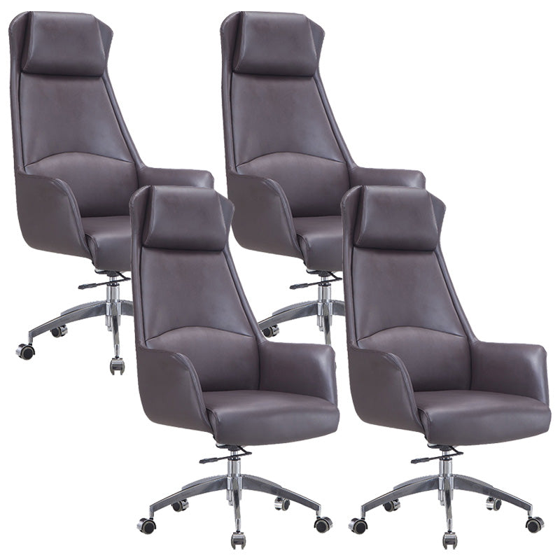 Modern Leather Managers Chair Adjustable Lumbar Support Executive Chair for Office