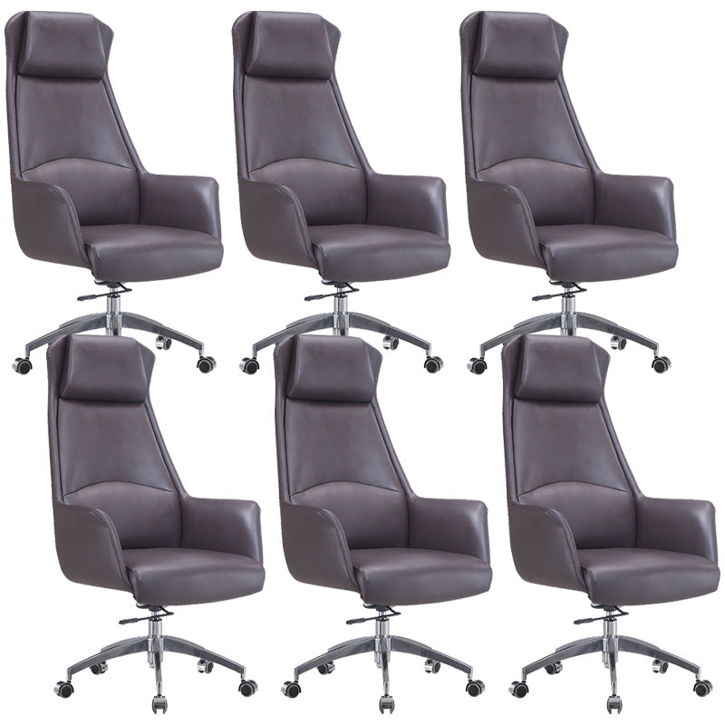 Modern Leather Managers Chair Adjustable Lumbar Support Executive Chair for Office