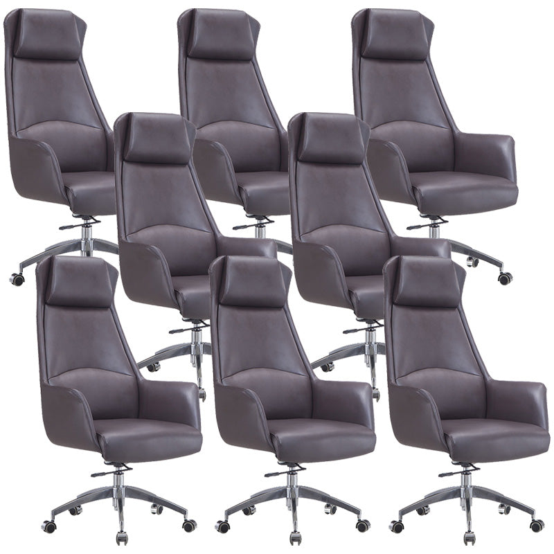 Modern Leather Managers Chair Adjustable Lumbar Support Executive Chair for Office