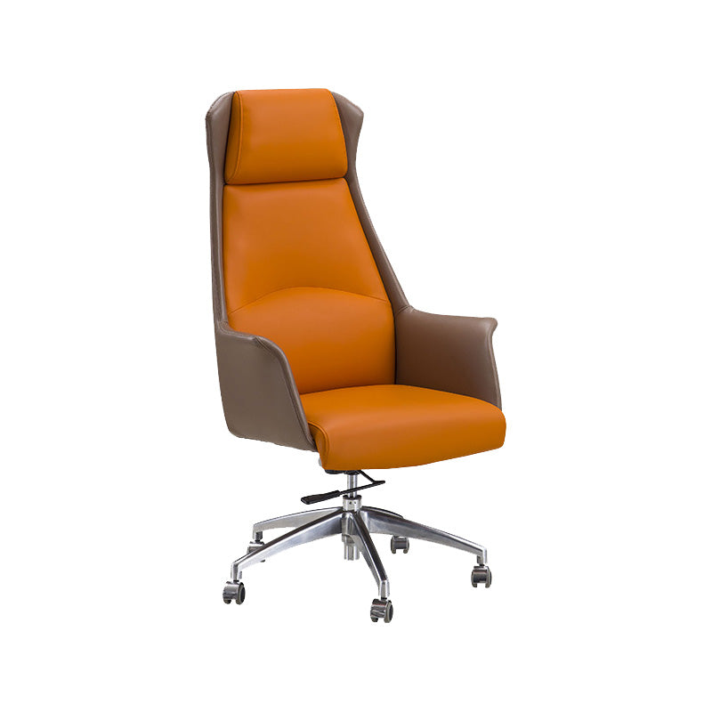 Modern Leather Managers Chair Adjustable Lumbar Support Executive Chair for Office