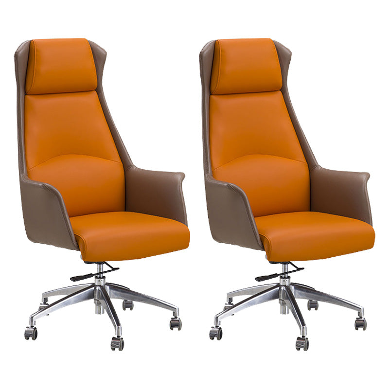 Modern Leather Managers Chair Adjustable Lumbar Support Executive Chair for Office