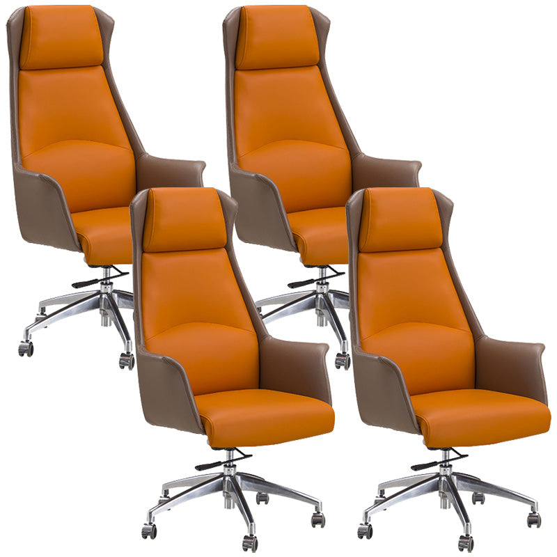 Modern Leather Managers Chair Adjustable Lumbar Support Executive Chair for Office