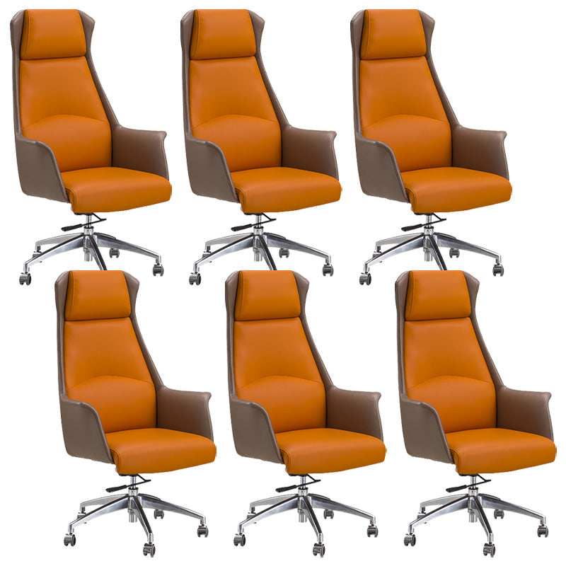 Modern Leather Managers Chair Adjustable Lumbar Support Executive Chair for Office