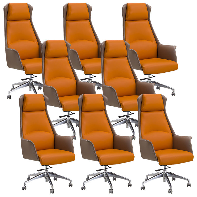 Modern Leather Managers Chair Adjustable Lumbar Support Executive Chair for Office